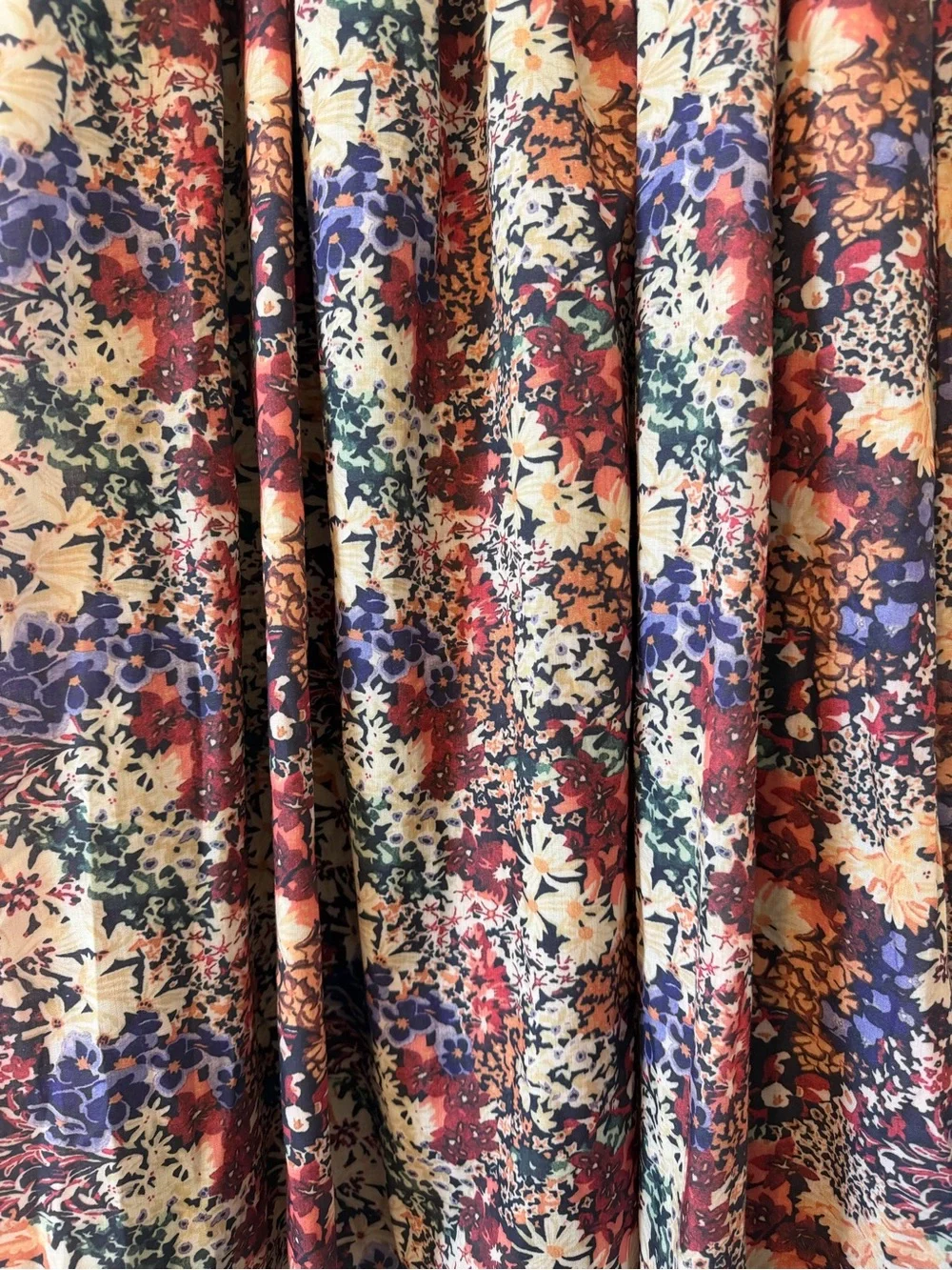 EUC Baltic Born Eden Dress Multi-Color Floral Puff Sleeve Square Neck Midi Dress - Picture 8 of 14